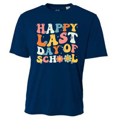 Groovy Happy Last Day Of School Teacher Student Graduation 7908 Cooling Performance Crew T-Shirt