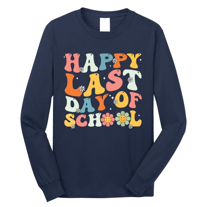 Groovy Happy Last Day Of School Teacher Student Graduation 7908 Long Sleeve Shirt