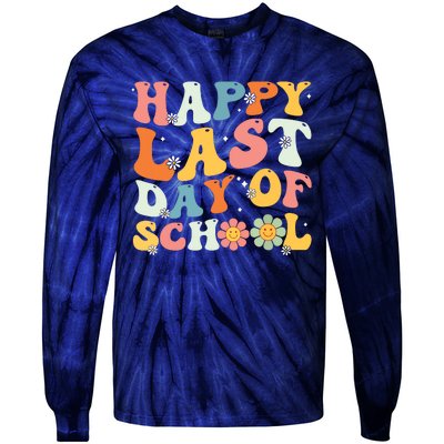 Groovy Happy Last Day Of School Teacher Student Graduation 7908 Tie-Dye Long Sleeve Shirt