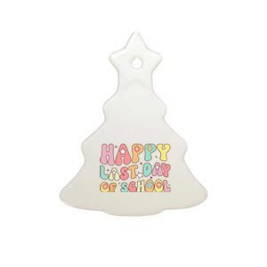 Groovy Happy Last Day of School Teacher Student Graduation Ceramic Tree Ornament