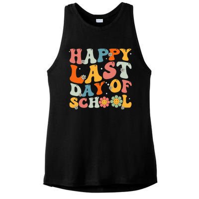 Groovy Happy Last Day Of School Teacher Student Graduation Ladies PosiCharge Tri-Blend Wicking Tank