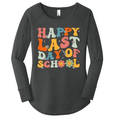 Groovy Happy Last Day Of School Teacher Student Graduation Women's Perfect Tri Tunic Long Sleeve Shirt