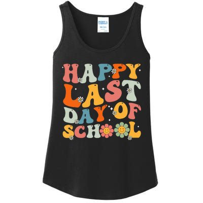 Groovy Happy Last Day Of School Teacher Student Graduation Ladies Essential Tank