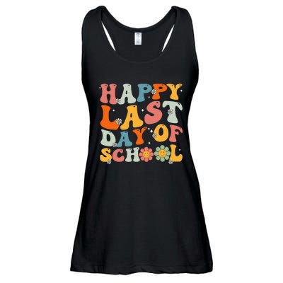 Groovy Happy Last Day Of School Teacher Student Graduation Ladies Essential Flowy Tank