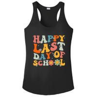 Groovy Happy Last Day Of School Teacher Student Graduation Ladies PosiCharge Competitor Racerback Tank