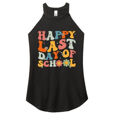 Groovy Happy Last Day Of School Teacher Student Graduation Women's Perfect Tri Rocker Tank