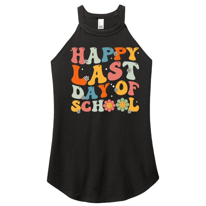 Groovy Happy Last Day Of School Teacher Student Graduation Women's Perfect Tri Rocker Tank