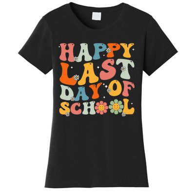 Groovy Happy Last Day Of School Teacher Student Graduation Women's T-Shirt