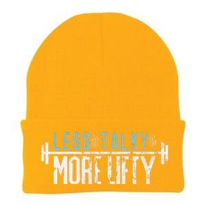 Gym Humor Less Talky More Lifty Knit Cap Winter Beanie