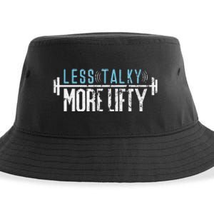 Gym Humor Less Talky More Lifty Sustainable Bucket Hat