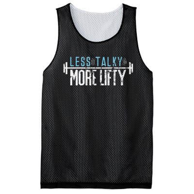 Gym Humor Less Talky More Lifty Mesh Reversible Basketball Jersey Tank