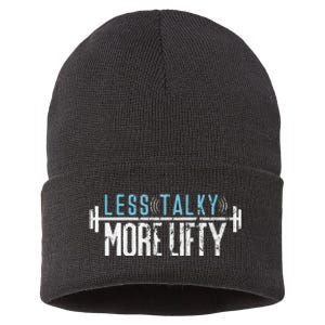 Gym Humor Less Talky More Lifty Sustainable Knit Beanie