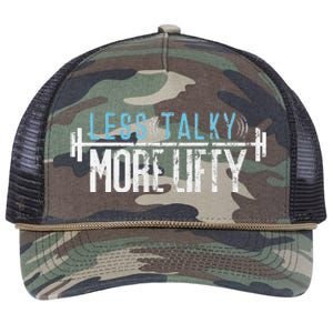 Gym Humor Less Talky More Lifty Retro Rope Trucker Hat Cap