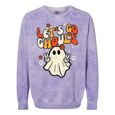 Ghost Halloween Lets Go Ghouls Retro Costume Colorblast Crewneck Sweatshirt