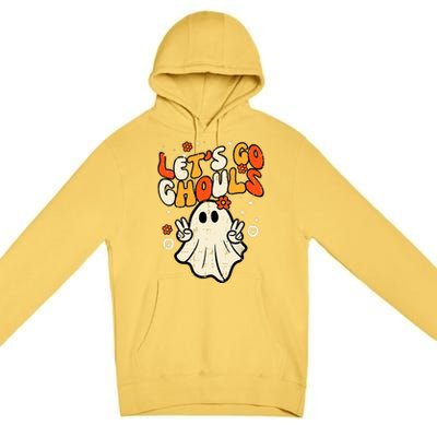 Ghost Halloween Lets Go Ghouls Retro Costume Premium Pullover Hoodie