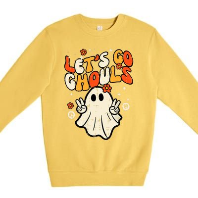 Ghost Halloween Lets Go Ghouls Retro Costume Premium Crewneck Sweatshirt