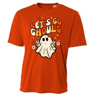 Ghost Halloween Lets Go Ghouls Retro Costume Cooling Performance Crew T-Shirt