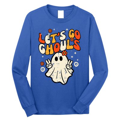 Ghost Halloween Lets Go Ghouls Retro Costume Long Sleeve Shirt