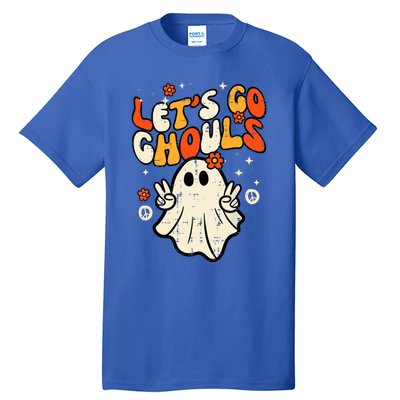 Ghost Halloween Lets Go Ghouls Retro Costume Tall T-Shirt