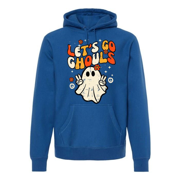 Ghost Halloween Lets Go Ghouls Retro Costume Premium Hoodie