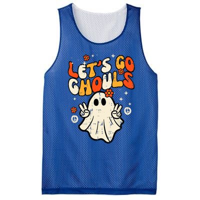 Ghost Halloween Lets Go Ghouls Retro Costume Mesh Reversible Basketball Jersey Tank