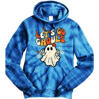 Ghost Halloween Lets Go Ghouls Retro Costume Tie Dye Hoodie