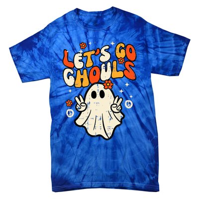 Ghost Halloween Lets Go Ghouls Retro Costume Tie-Dye T-Shirt