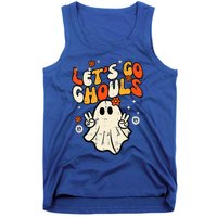 Ghost Halloween Lets Go Ghouls Retro Costume Tank Top