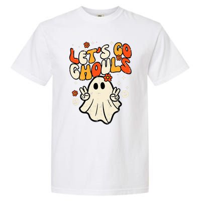 Ghost Halloween Lets Go Ghouls Retro Costume Garment-Dyed Heavyweight T-Shirt