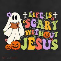 Groovy Halloween Life Is Scary Without Jesus Christian Lover Cool Comfort Performance Bucket Hat