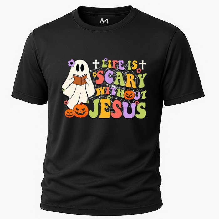 Groovy Halloween Life Is Scary Without Jesus Christian Lover Performance Shirt