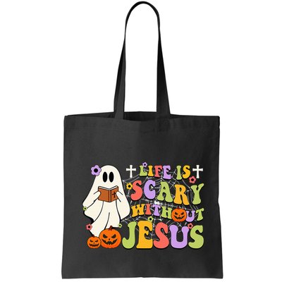 Groovy Halloween Life Is Scary Without Jesus Christian Lover Bag