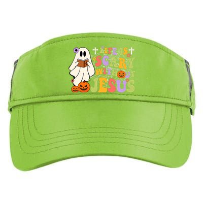 Groovy Halloween Life Is Scary Without Jesus Christian Lover Adult Drive Performance Visor