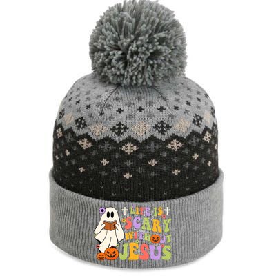 Groovy Halloween Life Is Scary Without Jesus Christian Lover The Baniff Cuffed Pom Beanie