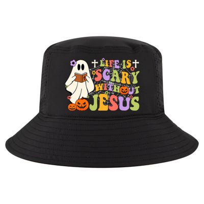 Groovy Halloween Life Is Scary Without Jesus Christian Lover Cool Comfort Performance Bucket Hat