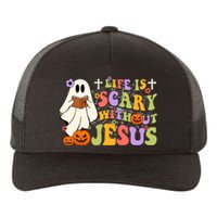 Groovy Halloween Life Is Scary Without Jesus Christian Lover Yupoong Adult 5-Panel Trucker Hat