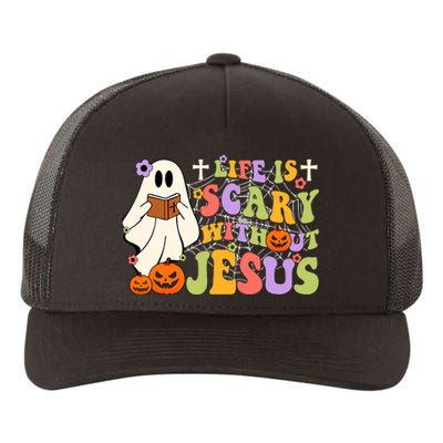 Groovy Halloween Life Is Scary Without Jesus Christian Lover Yupoong Adult 5-Panel Trucker Hat