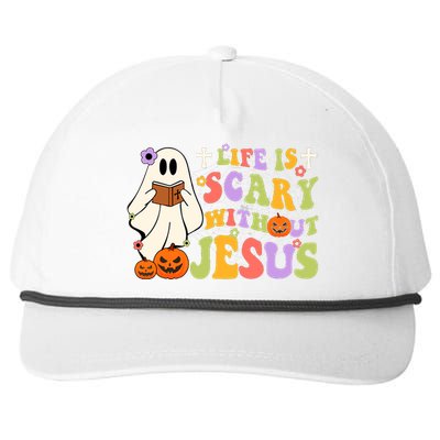 Groovy Halloween Life Is Scary Without Jesus Christian Lover Snapback Five-Panel Rope Hat