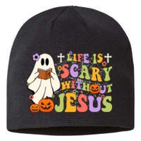 Groovy Halloween Life Is Scary Without Jesus Christian Lover Sustainable Beanie