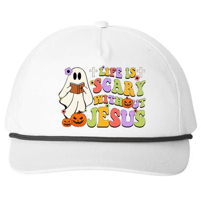 Groovy Halloween Life Is Scary Without Jesus Christian Lover Snapback Five-Panel Rope Hat