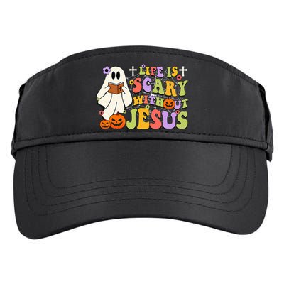 Groovy Halloween Life Is Scary Without Jesus Christian Lover Adult Drive Performance Visor