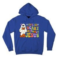 Groovy Halloween Life Is Scary Without Jesus Christian Lover Tall Hoodie