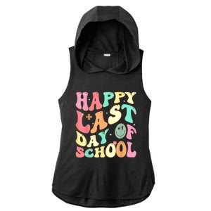 Groovy Happy Last Day Of School Teacher Student Graduation Ladies PosiCharge Tri-Blend Wicking Draft Hoodie Tank