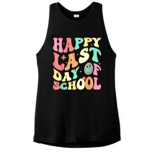 Groovy Happy Last Day Of School Teacher Student Graduation Ladies PosiCharge Tri-Blend Wicking Tank