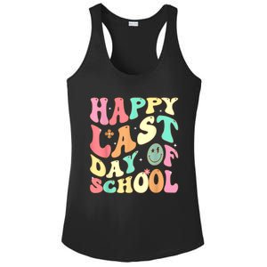 Groovy Happy Last Day Of School Teacher Student Graduation Ladies PosiCharge Competitor Racerback Tank