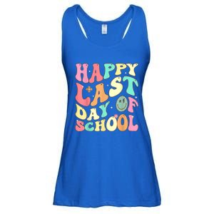 Groovy Happy Last Day Of School Teacher Student Graduation Ladies Essential Flowy Tank