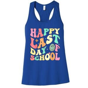 Groovy Happy Last Day Of School Teacher Student Graduation Women's Racerback Tank