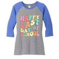 Groovy Happy Last Day Of School Teacher Student Graduation Women's Tri-Blend 3/4-Sleeve Raglan Shirt