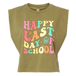 Groovy Happy Last Day Of School Teacher Student Graduation Garment-Dyed Women's Muscle Tee