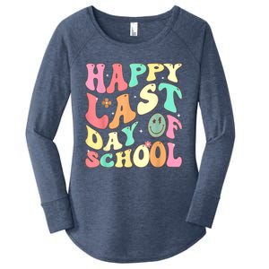 Groovy Happy Last Day Of School Teacher Student Graduation Women's Perfect Tri Tunic Long Sleeve Shirt